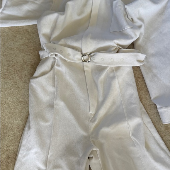Vintage Levoys White Polyester Jumpsuit, Large - Picture 4 of 12